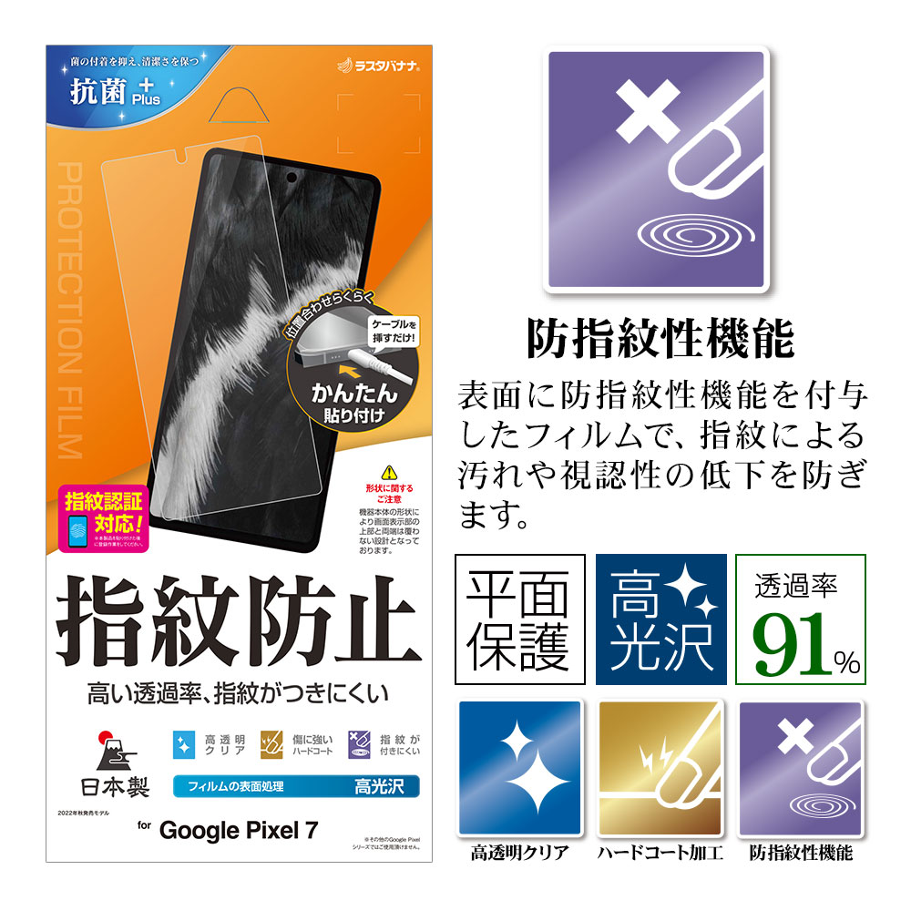 Google Pixel 7 フィルム 平面保護 高光沢 高透明 クリア 指紋防止